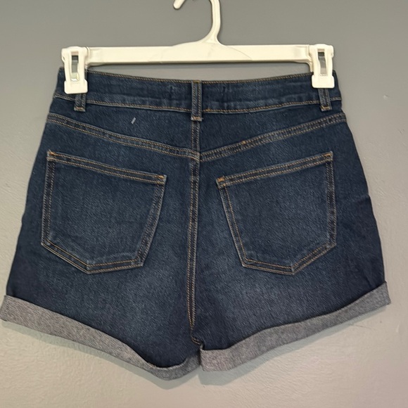 Denim&Co Blue Distressed Jean Shorts - Picture 3 of 3